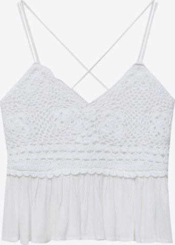 Pull&Bear Bluse i hvit: forside