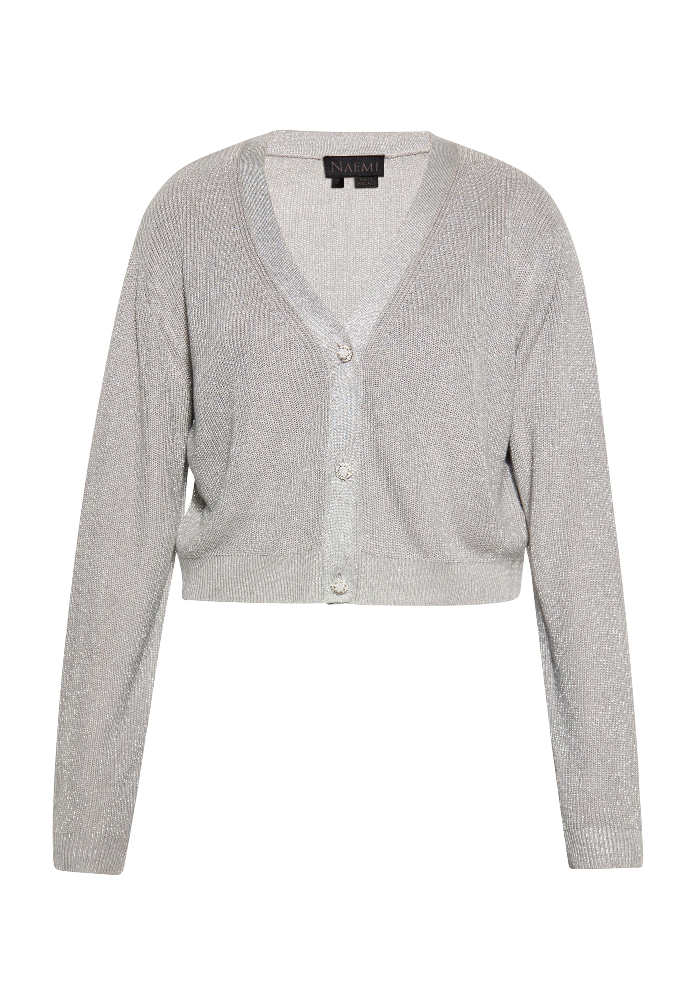 NAEMI Strickjacke in Grau: Vorderseite