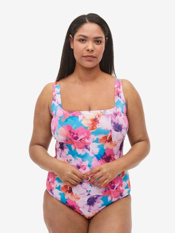 Swim by Zizzi Swimsuit 'SMIA' in Mixed colors: front