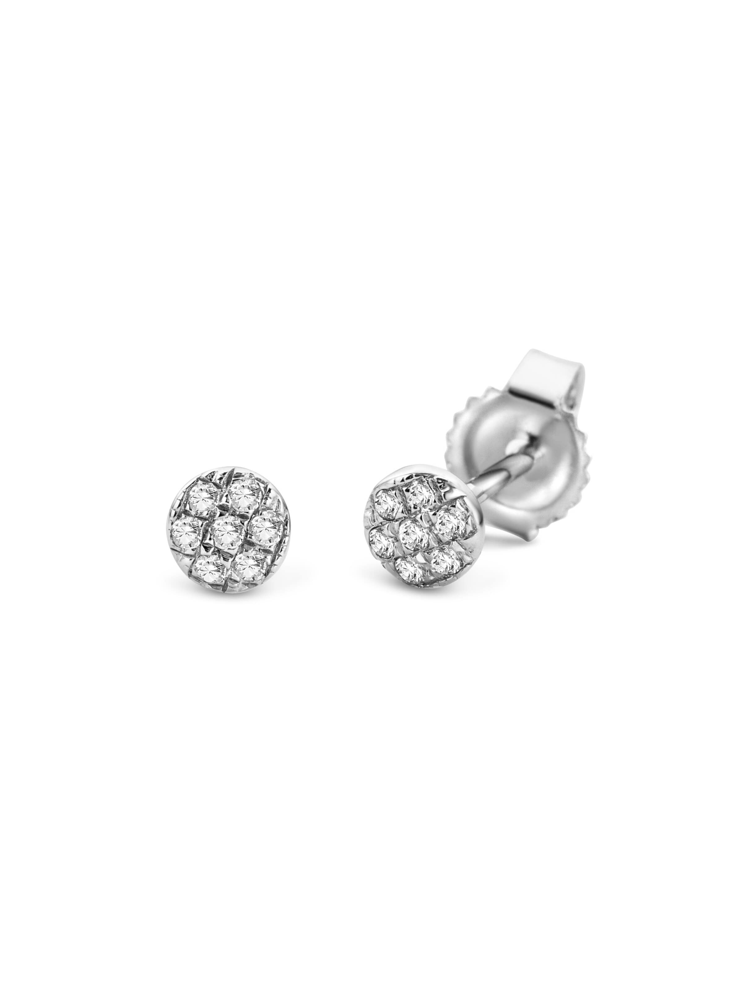 DIAMANT LETERNEL Ohrringe 'Ohrstecker aus 375 Weißgold mit Diamant'‌‌‌‌‌‌‌‌‌ in Silber