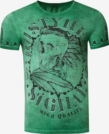 Rusty Neal Shirt in Groen: voorkant