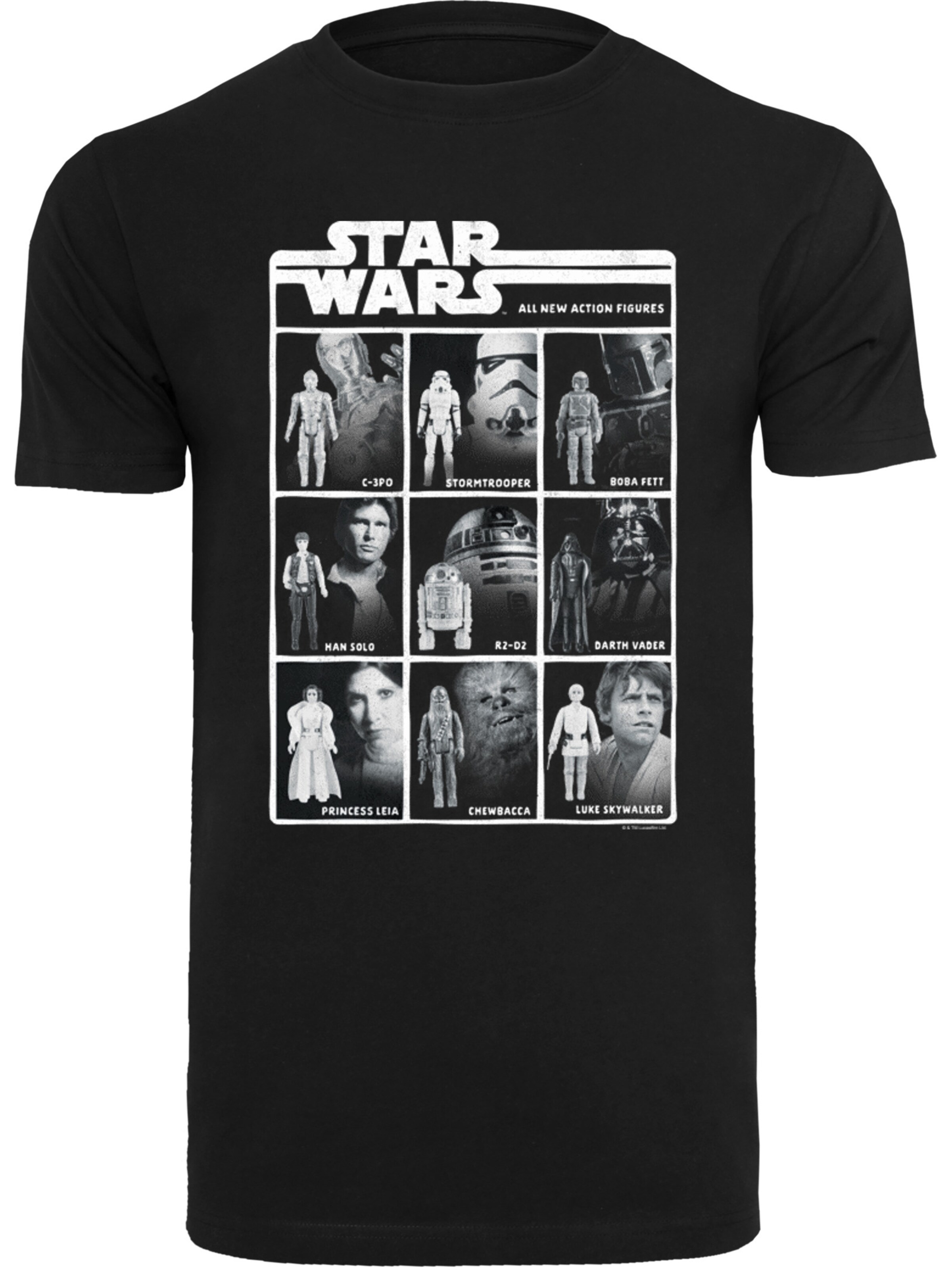 F4NT4STIC Shirt 'Star Wars Class Of Action Figures' in Schwarz: Vorderseite