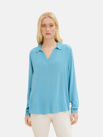 TOM TAILOR DENIM Bluse in Blau: predná strana