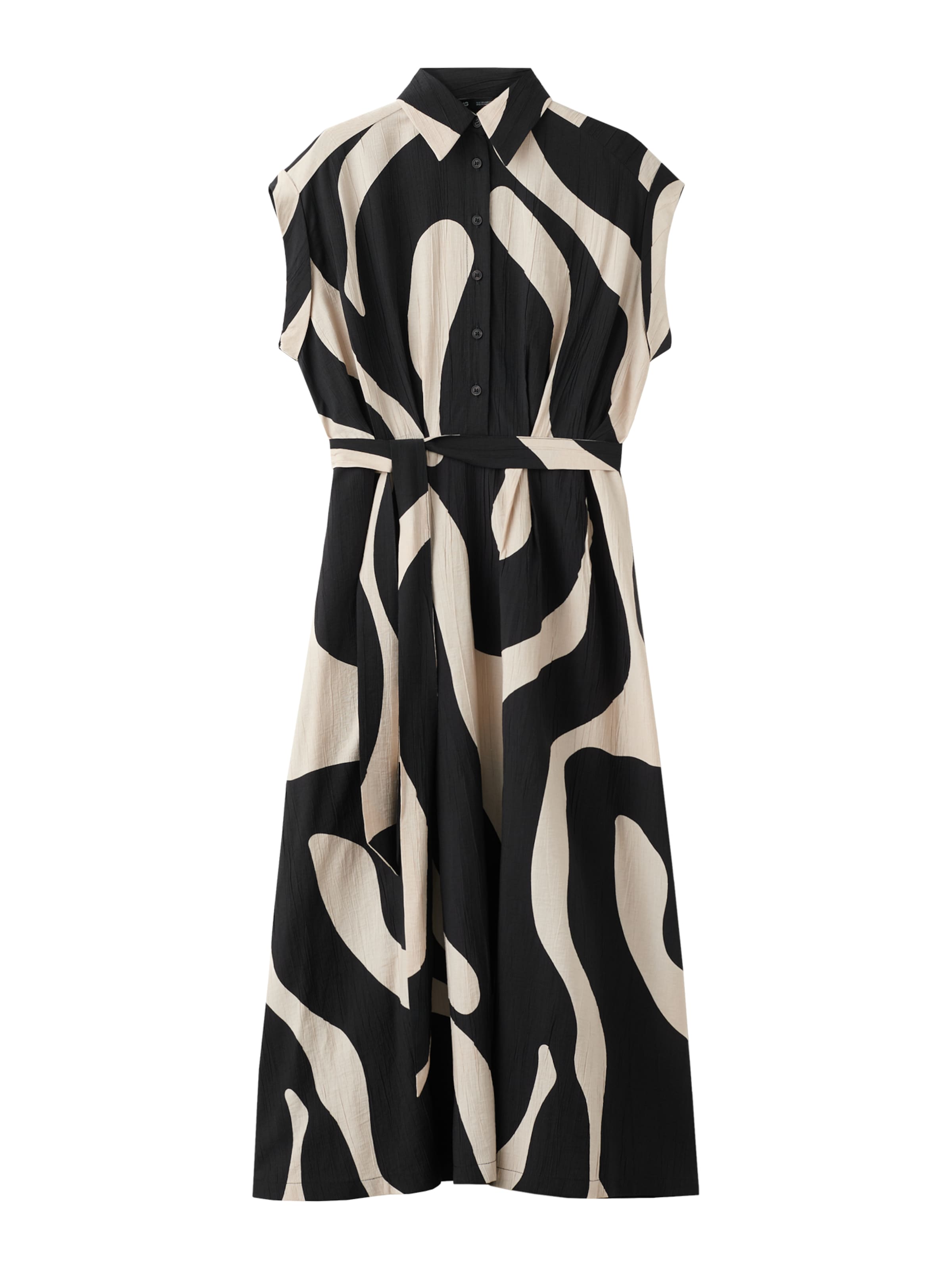 MANGO Košeľové šaty 'NIKITA' - Čierna: predná strana