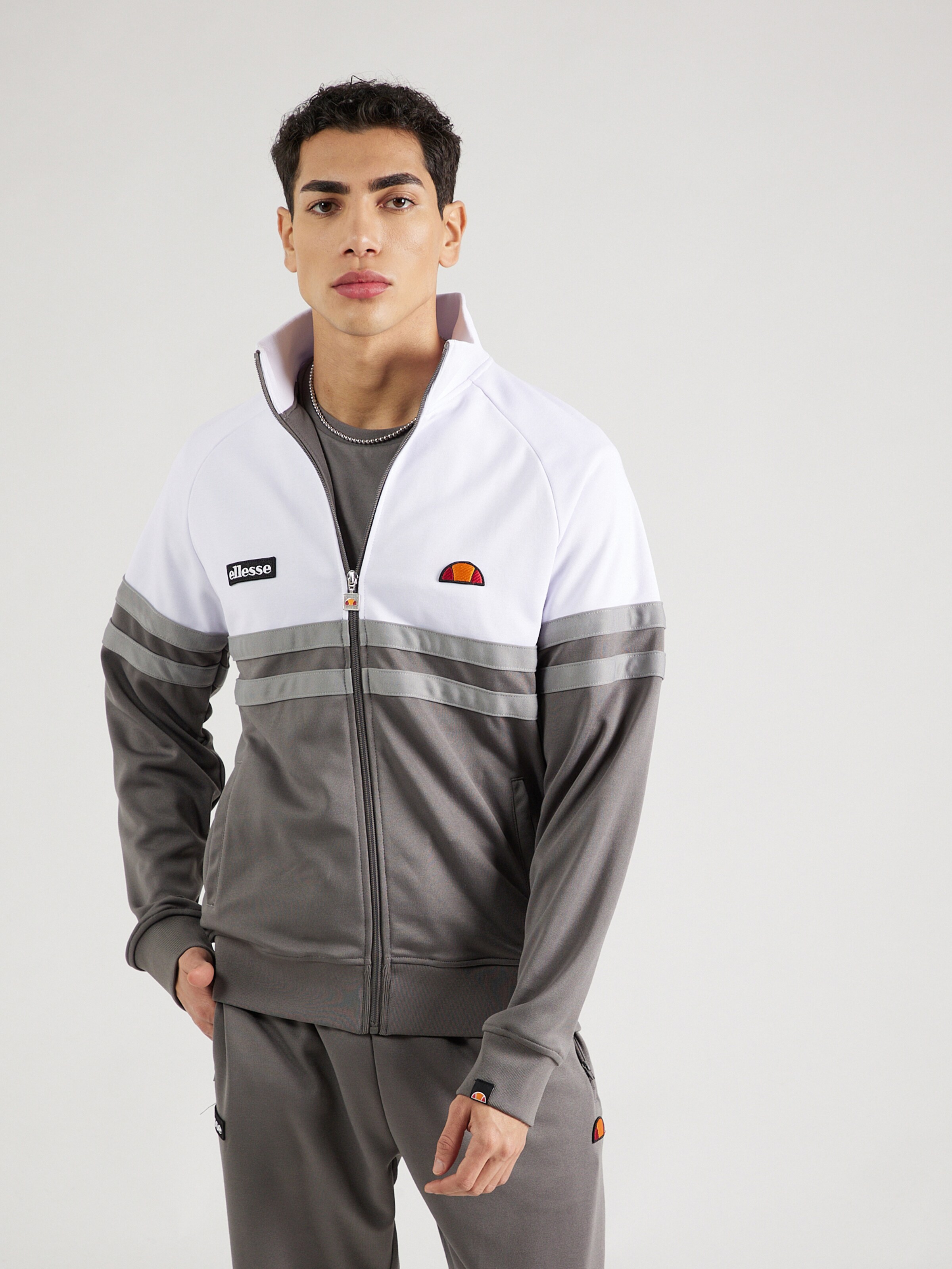 ELLESSE Sweat jacket Rimini in Grey Light Grey ABOUT YOU