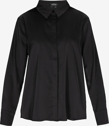 usha BLACK LABEL Shirt in Zwart: voorkant