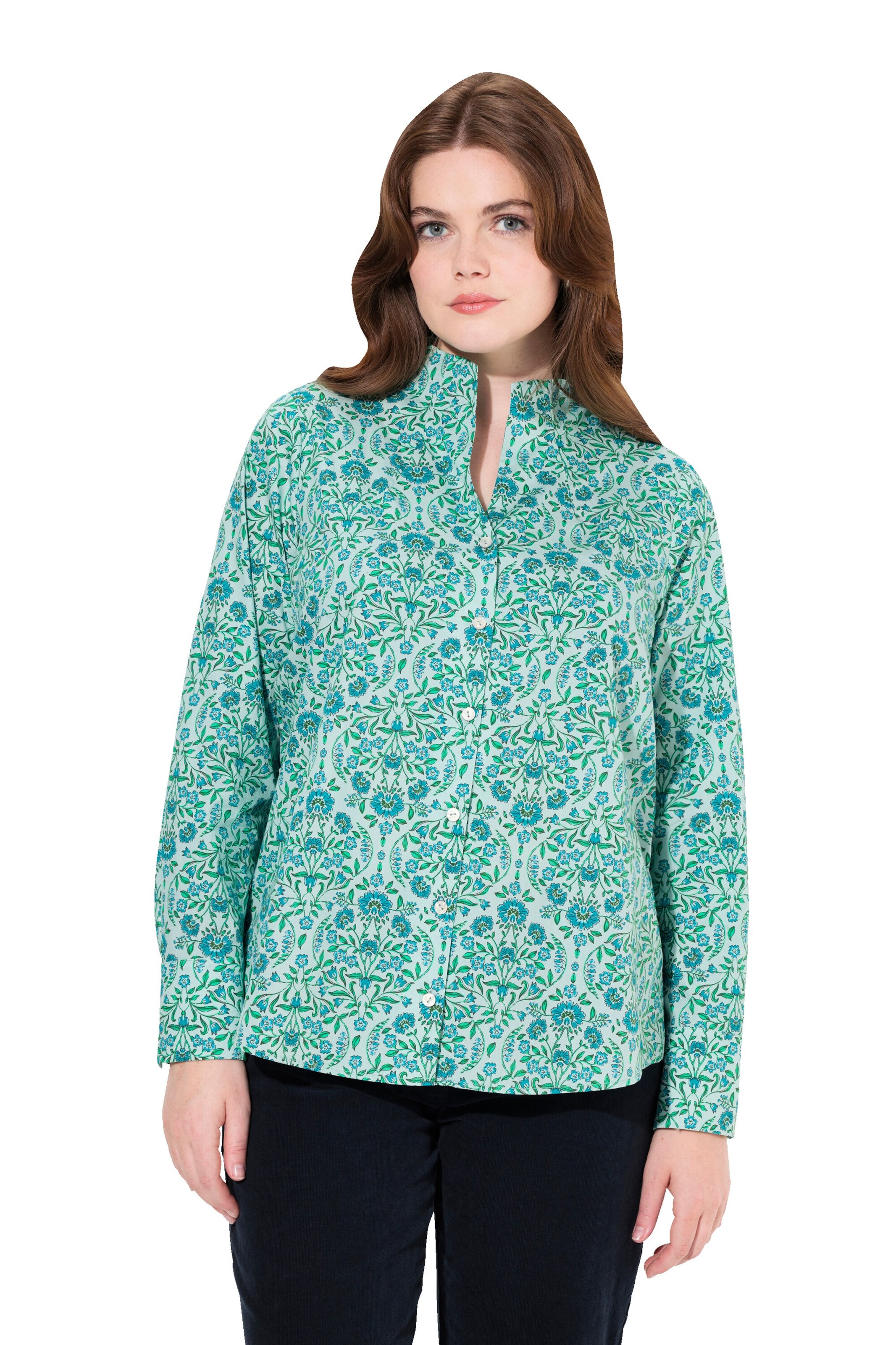 Ulla Popken Blouse in Green: front