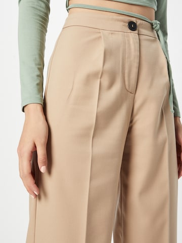 24COLOURS Wide leg Trousers with creases in Beige