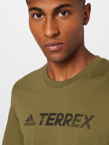 ADIDAS TERREX - Camisa funcionais 'Classic Logo' em verde