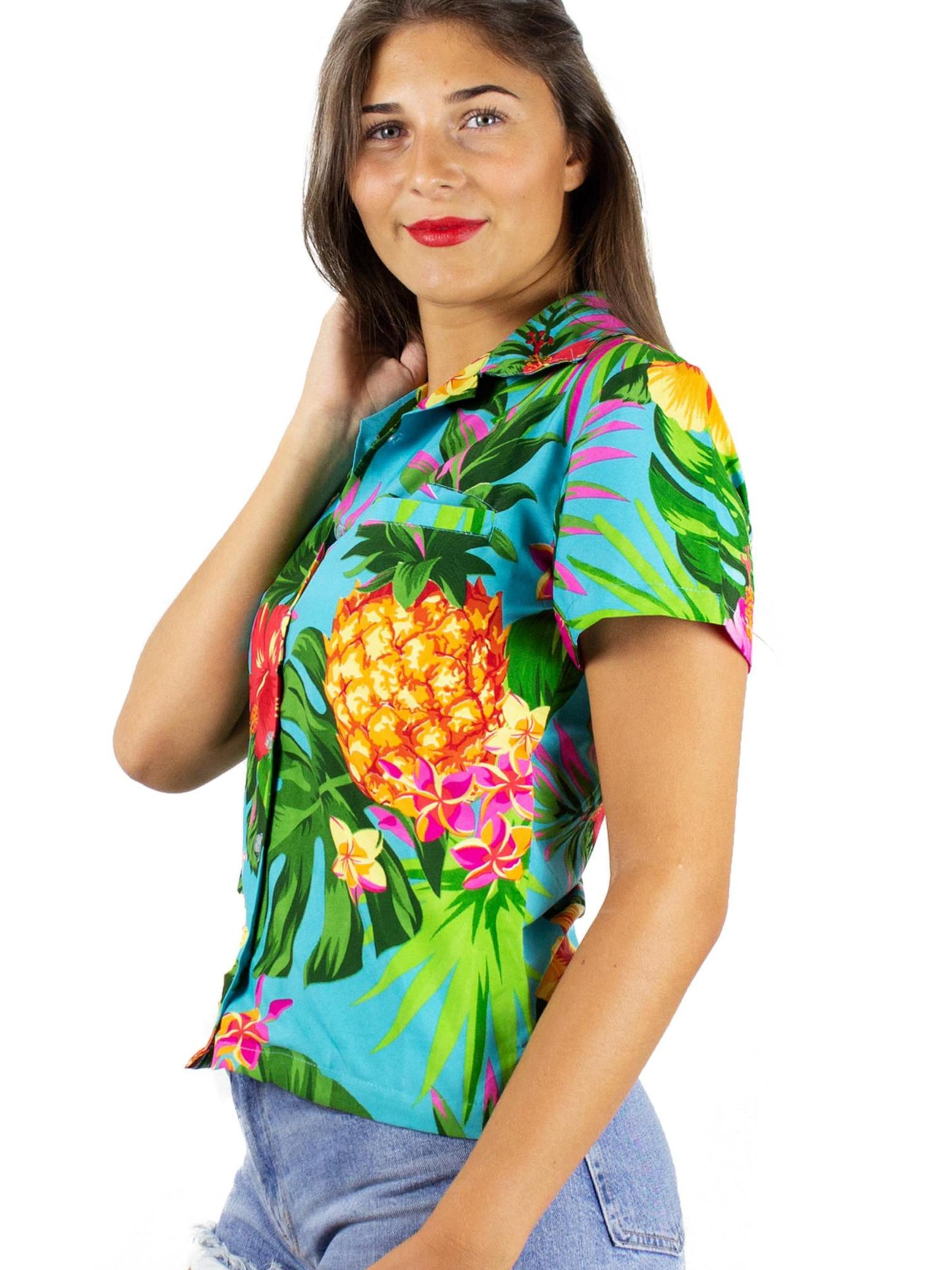 King Kameha Blouse 'Pineapple' in Blue
