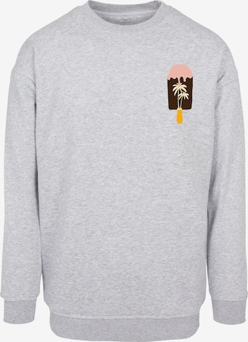 Sweat-shirt 'Summer - Icecream' Merchcode en gris : devant