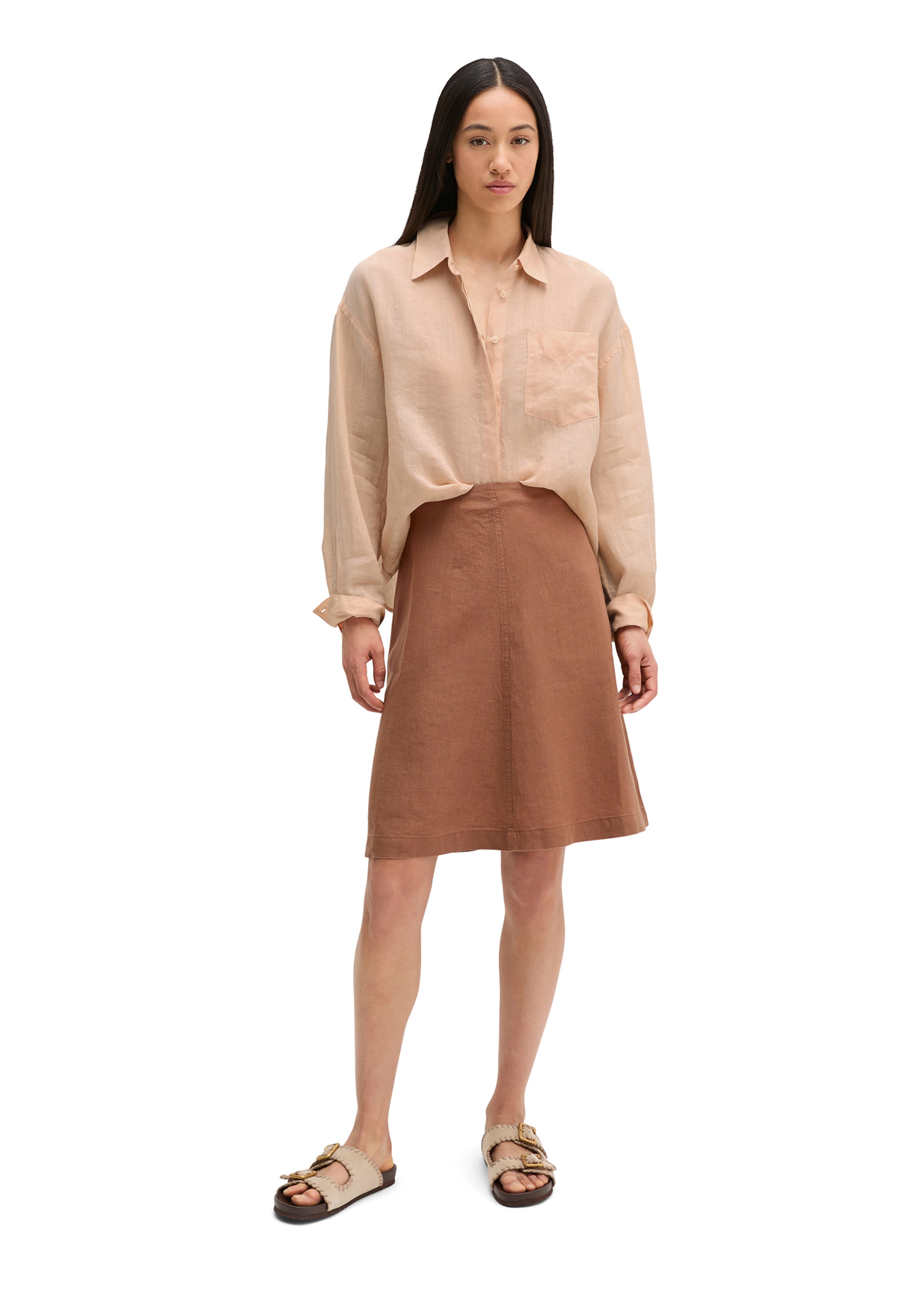 Marc O'Polo Rok in Bruin: voorkant