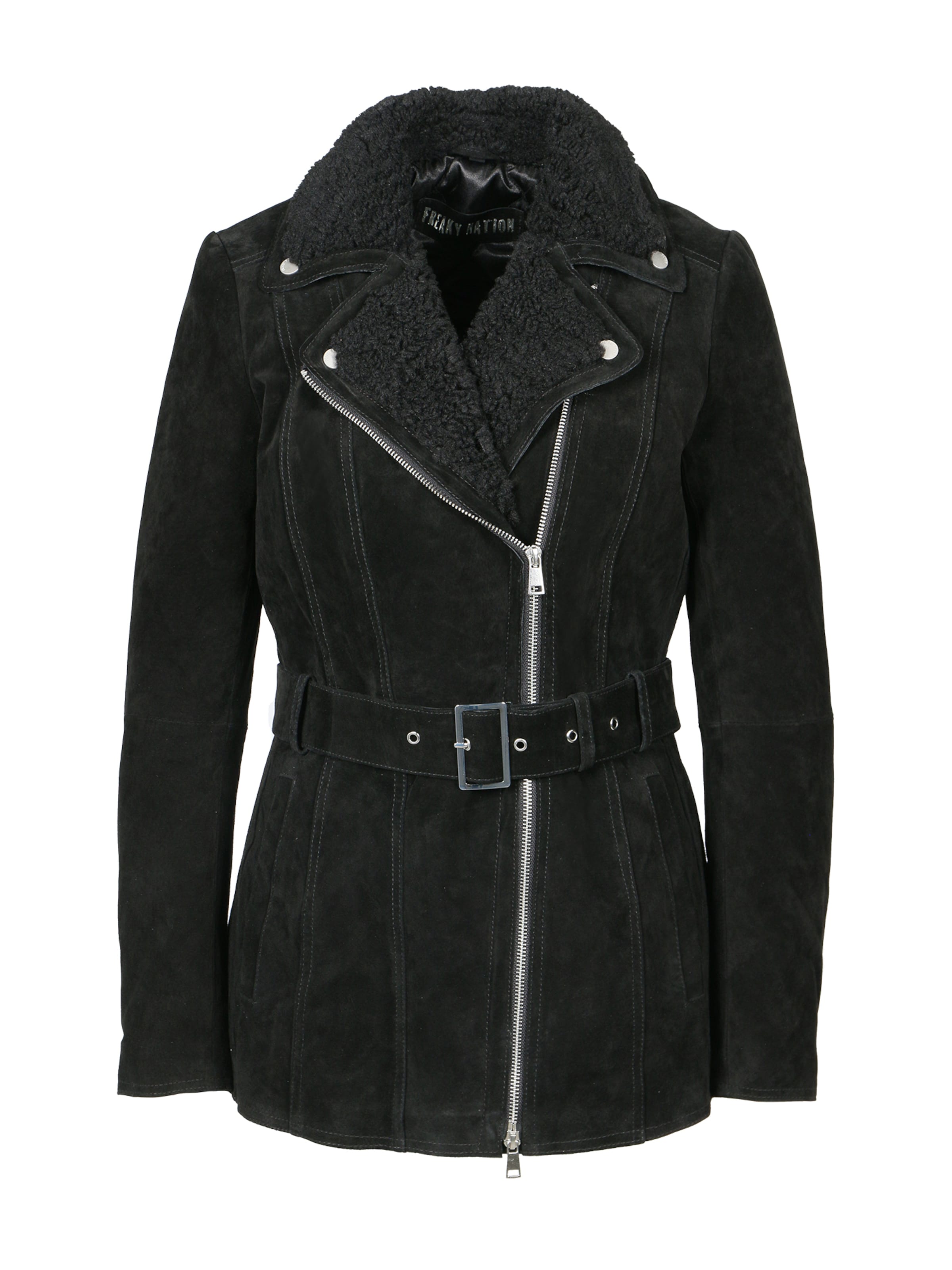 Palton de primăvară-toamnă 'Shaina' de la FREAKY NATION pe negru: față