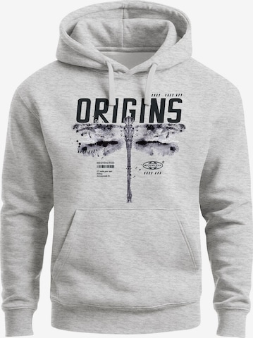 Neverless Sweatshirt 'Future Libelle' in Grau: Vorderseite