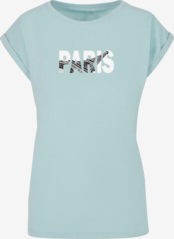 Merchcode T-Shirt 'Paris Eiffel Tower' in Blau: predná strana
