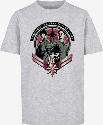 ABSOLUTE CULT T-Shirt 'Captain Marvel - Take A Risk' in Grau: predná strana