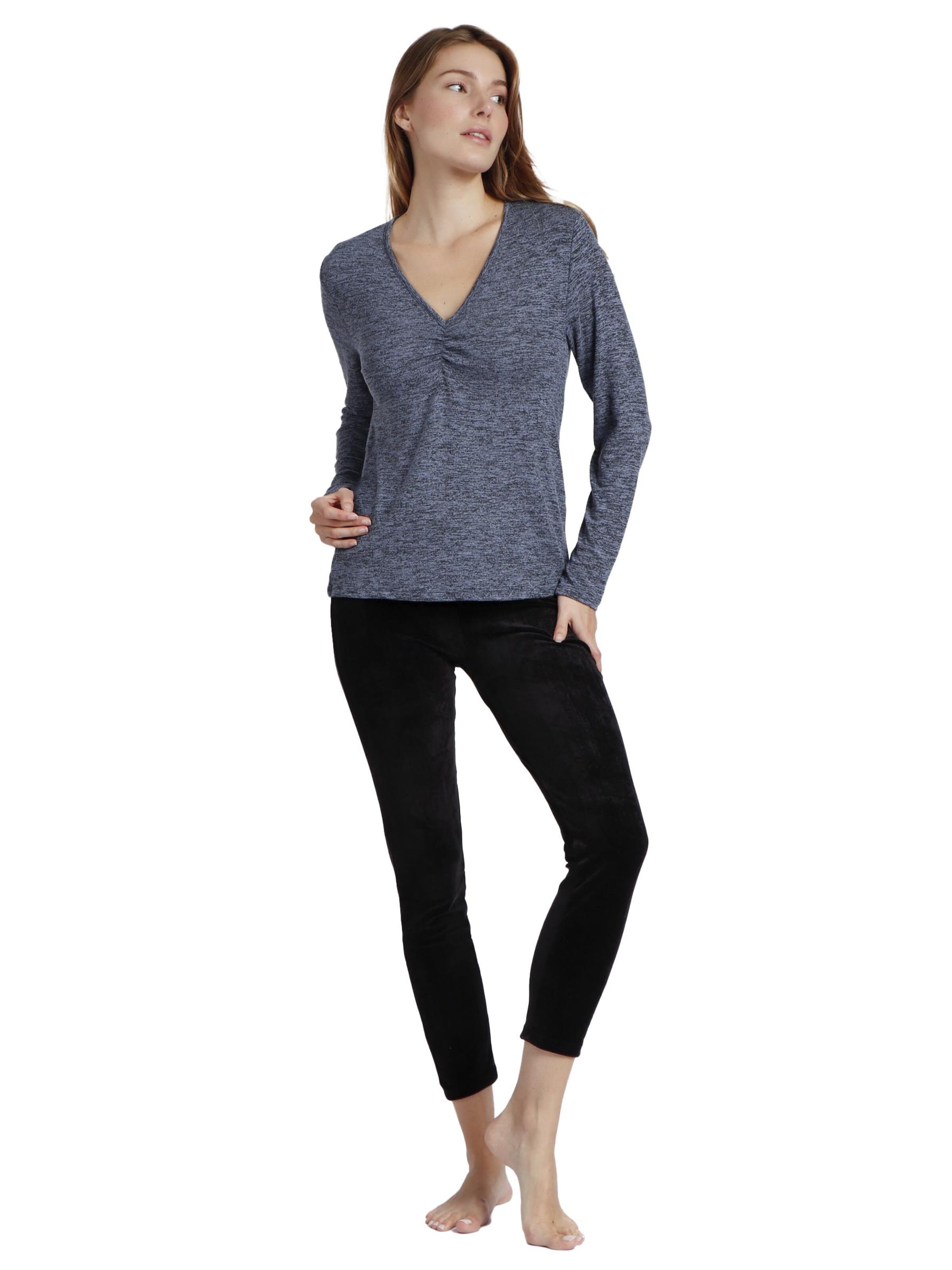 admas - Top 'ADMAS Camiseta Manga Larga Calentita Nudo para Mujer' en azul: frente