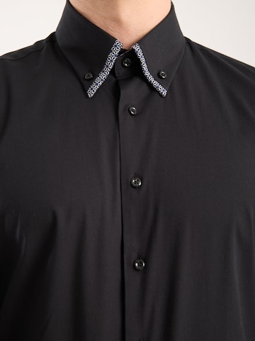 7Camicie Slim fit Zakelijk overhemd in Zwart