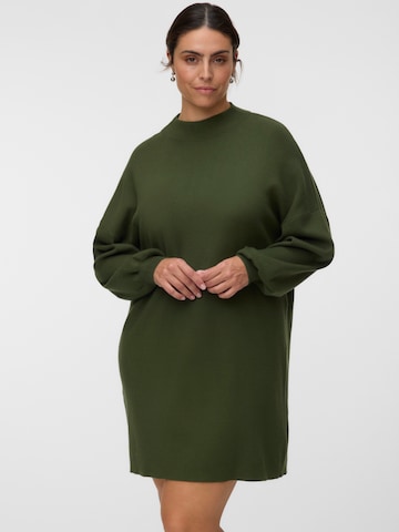 Vero Moda Curve Gebreide jurk 'VMCNANCY' in Groen: voorkant