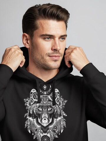 Neverless Sweatshirt 'Boho Wolf' in Black