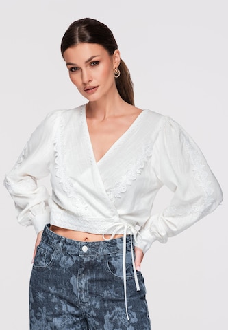 Ombre Blouse in Wit