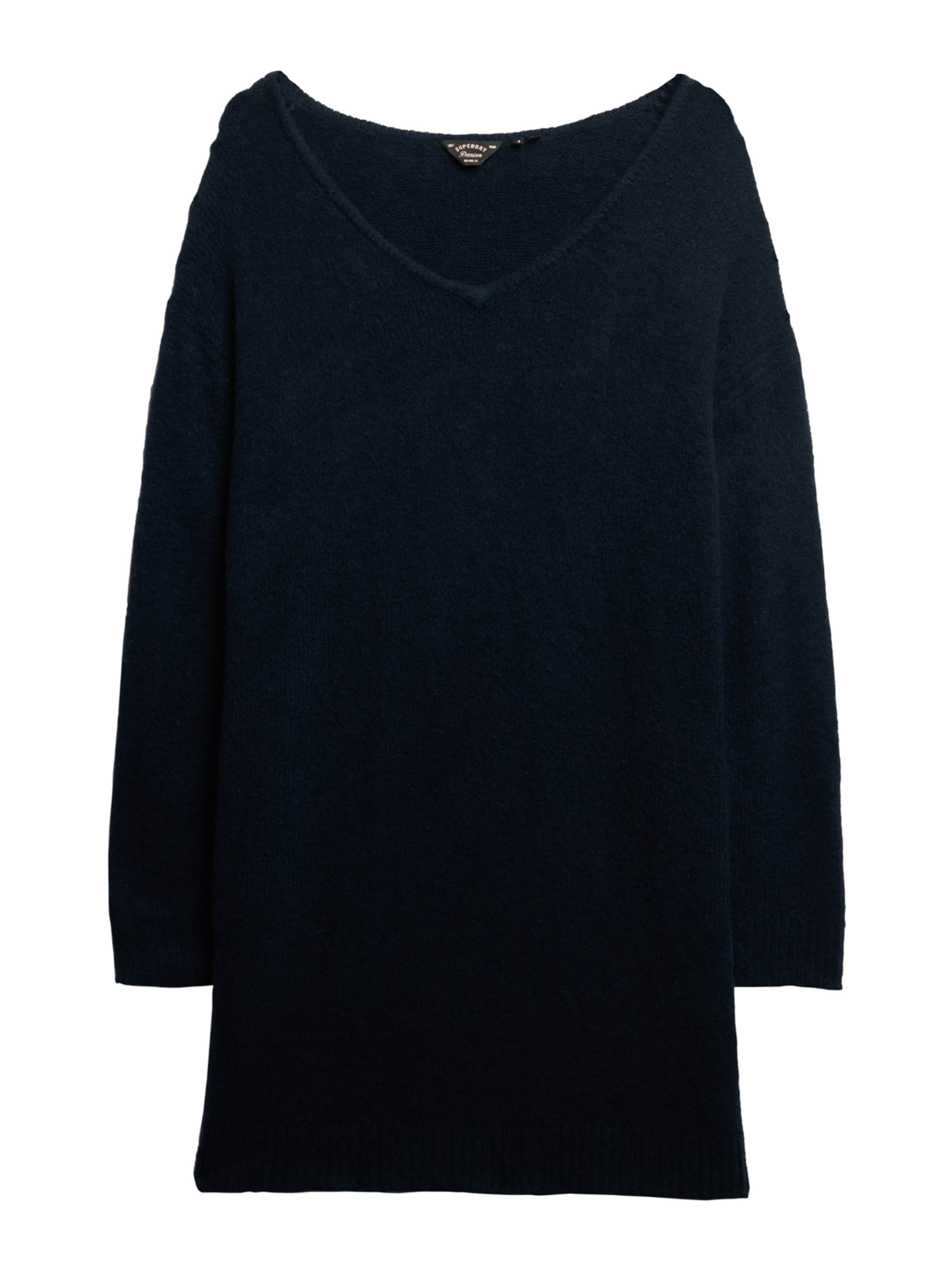 Superdry Stickad klänning i blå: framsida