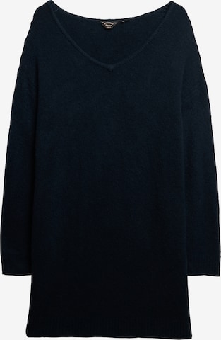 Superdry Gebreide jurk in Blauw: voorkant
