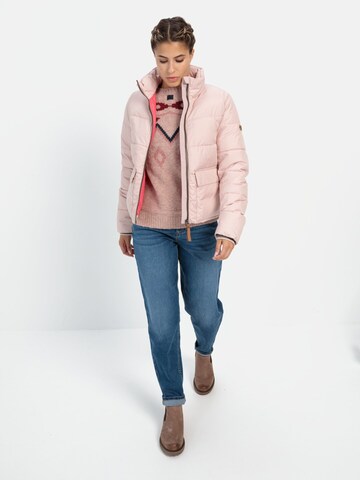 CAMEL ACTIVE Cropped Pufferjacke aus recyceltem Polyester in Pink