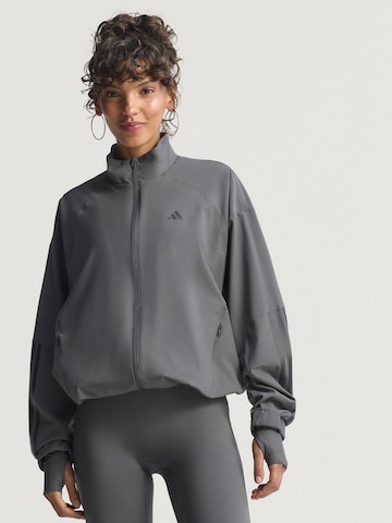 pelēks ADIDAS PERFORMANCE Sporta jaka 'Hyperglam': no priekšpuses