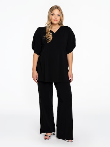 Yoek Wide leg Broek in Zwart