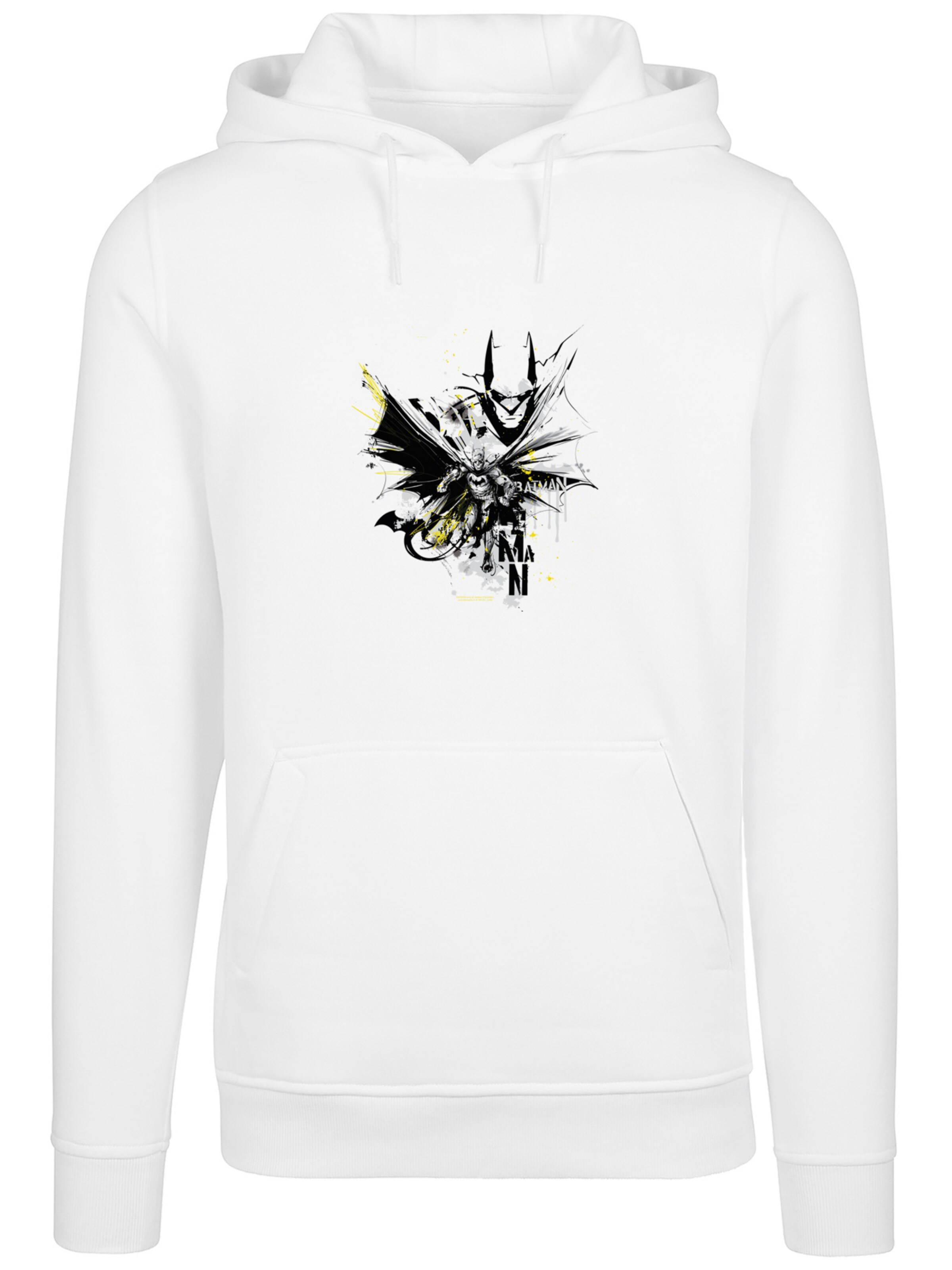 Sweat-shirt 'DC Comics Batman Batface Splash' F4NT4STIC en blanc : devant
