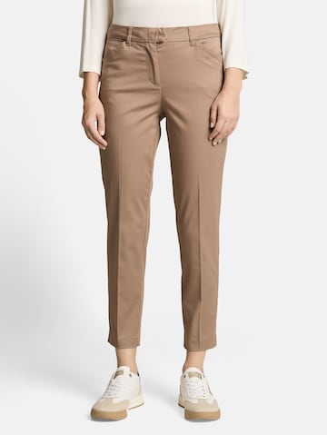 TOM TAILOR Slimfit Pantalon 'Mia' in Bruin: voorkant