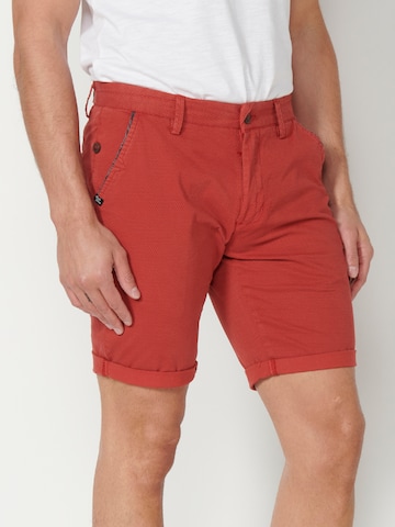 KOROSHI Regular Trousers in Red: front