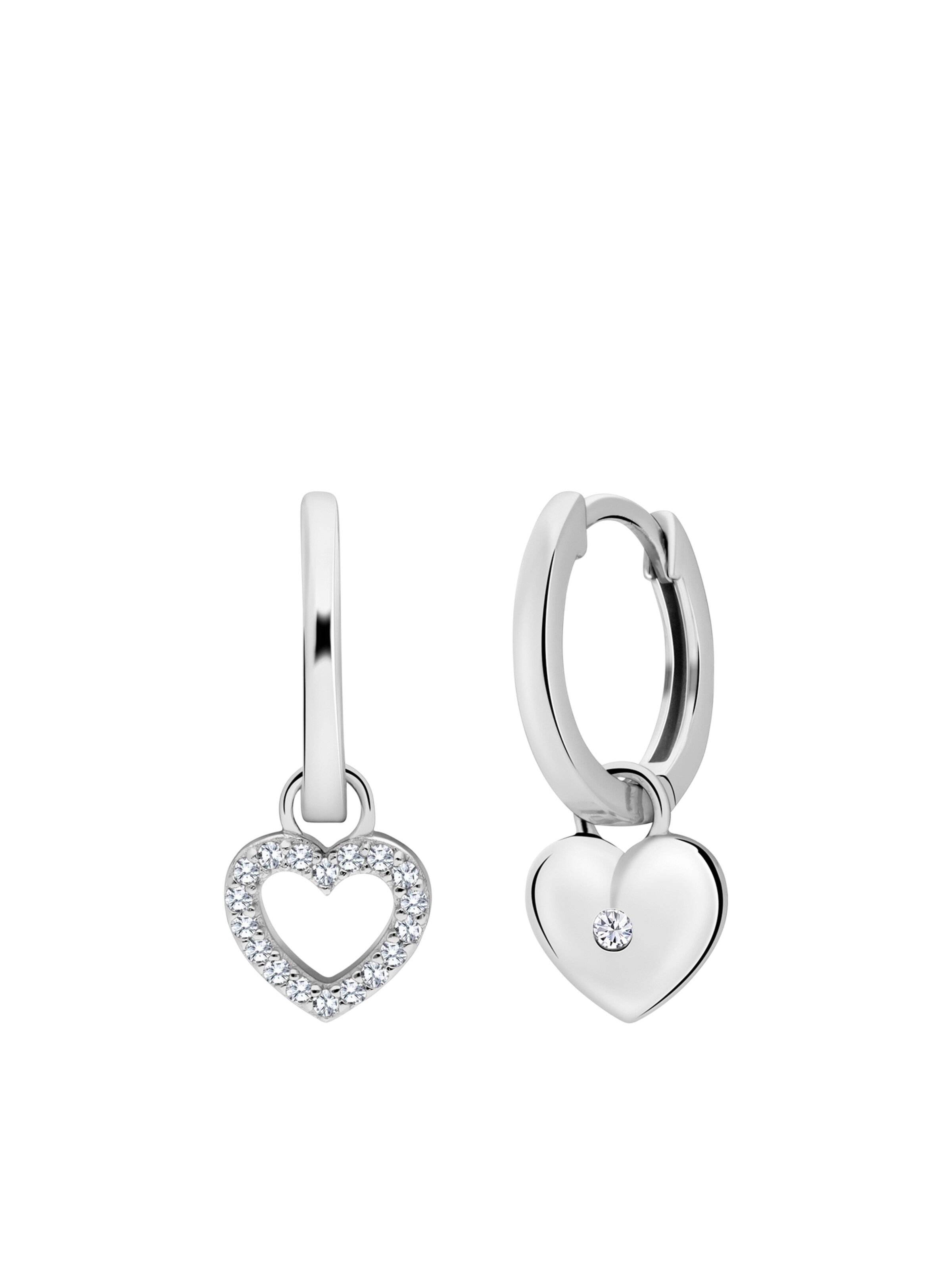 Lucardi Oorbellen 'Modern' in Zilver: voorkant