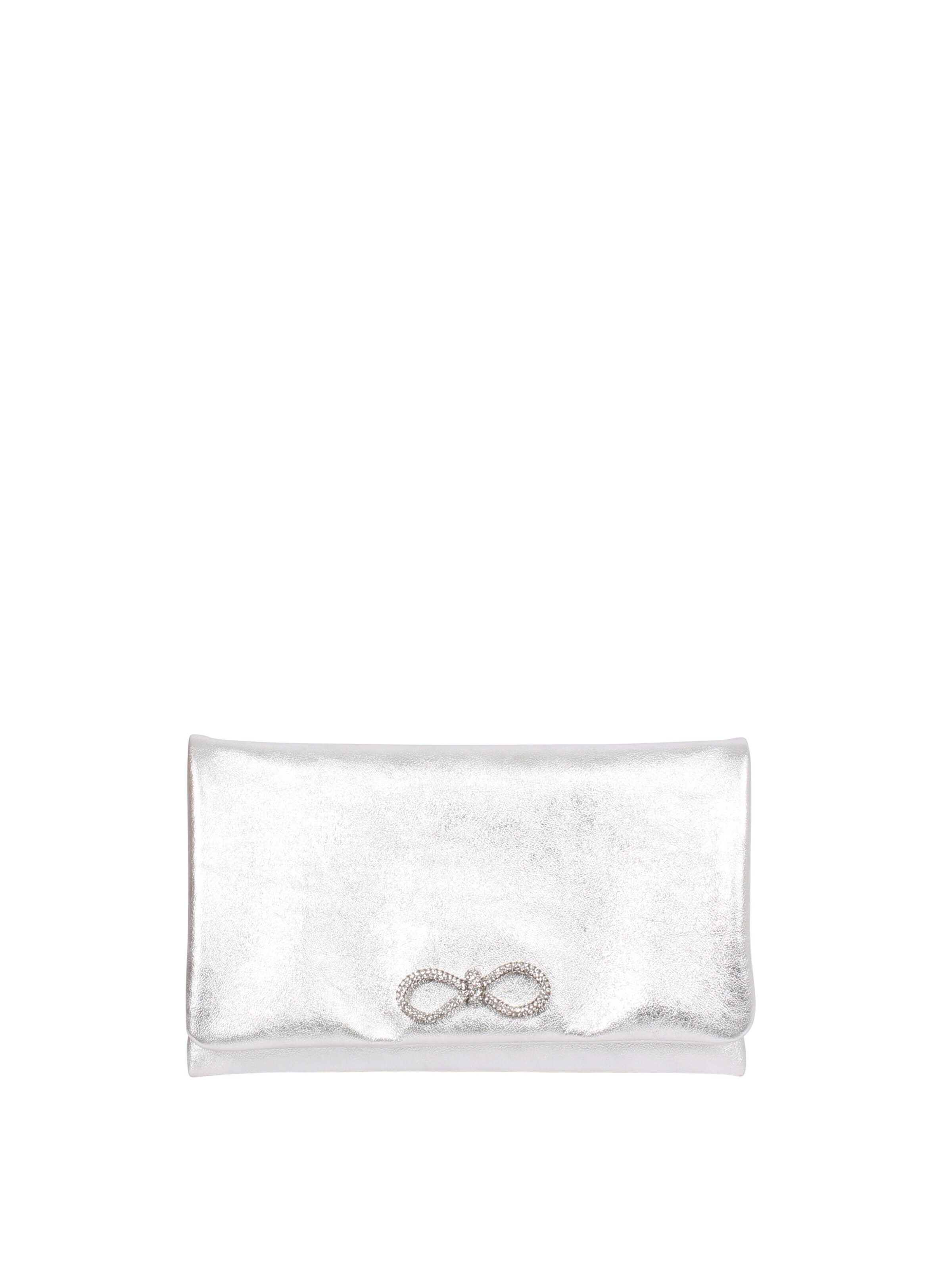 ABRO Clutch 'STRASS'‌‌‌‌ in Silber: Vorderseite