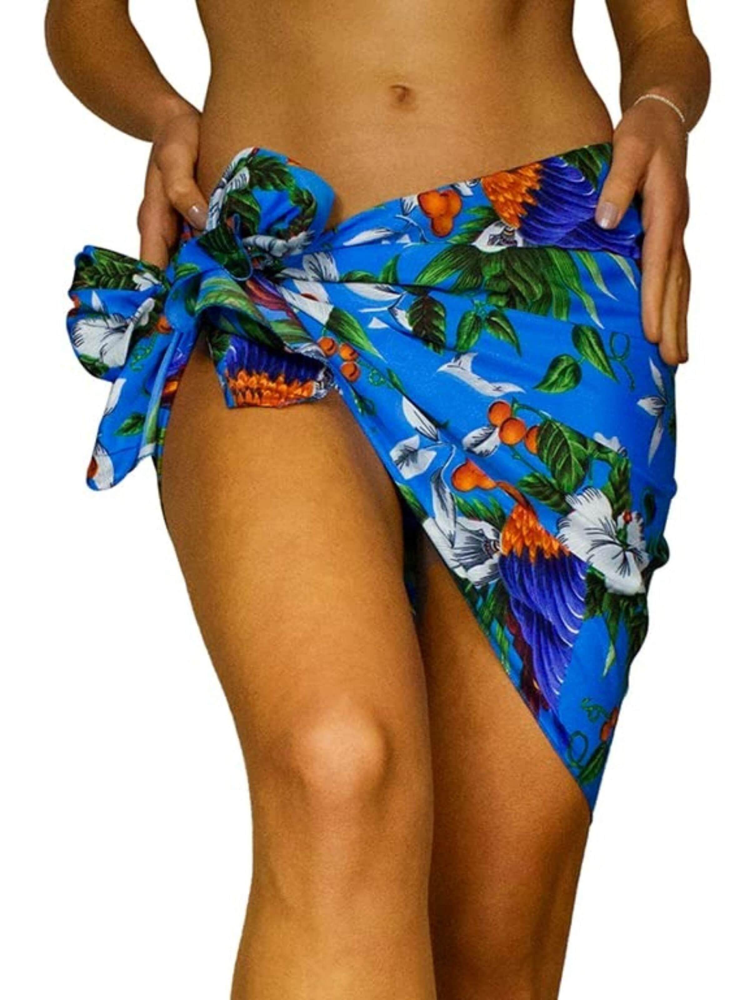King Kameha Strandlaken 'Cherryparrot' in Blauw: voorkant