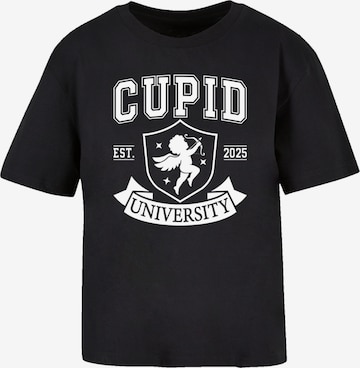 F4NT4STIC T-Shirt 'Cupid University Valentinstag' in Schwarz: Vorderseite
