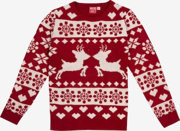 United Labels Sweater 'Weihnachtspullover Rentiere' in Red: front