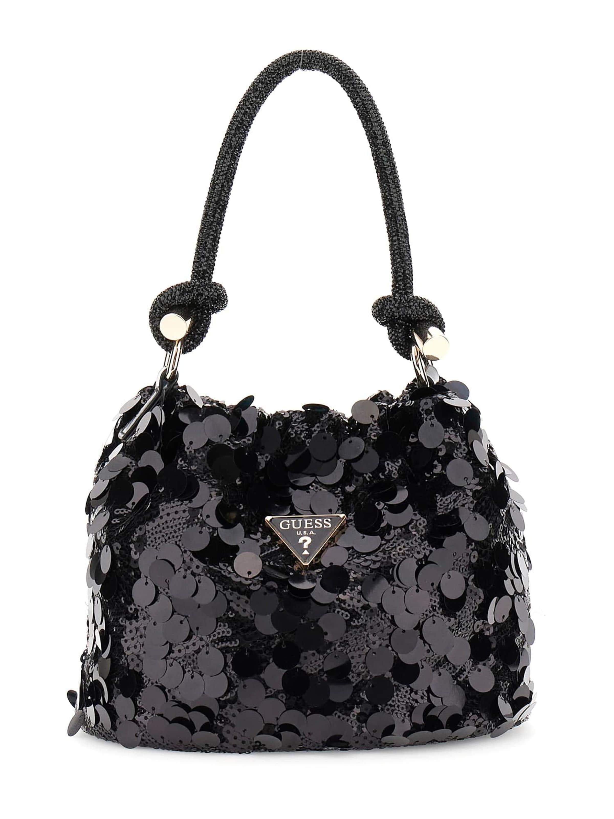 Borsa a mano 'Holiday Shine' di GUESS in nero: frontale
