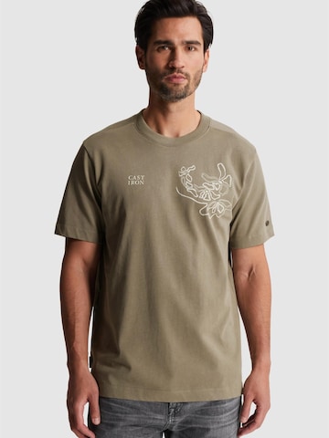 CAST IRON T-shirt 'T-shirt in jersey with artwork' i grön: framsida