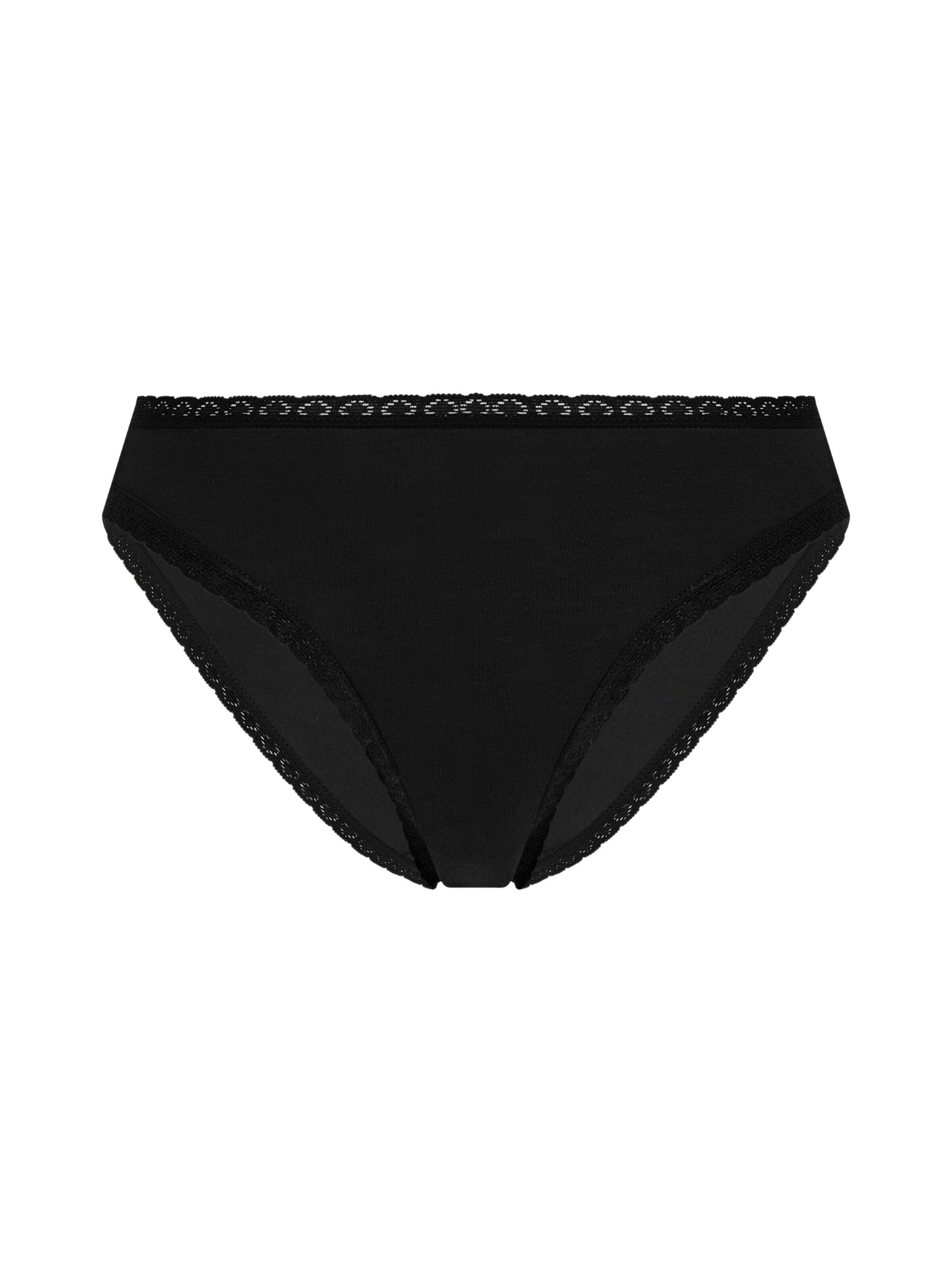 Albero Natur Panty 'Damen Bio Baumwoll Slip mit Spitze' in Black: front