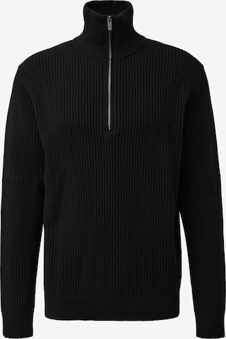 QS Strickpullover ' ' in Schwarz: Vorderseite