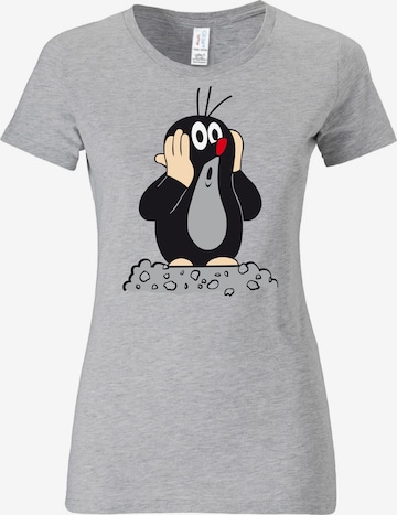 LOGOSHIRT T-Shirt 'Der kleine Maulwurf' in Grau: predná strana