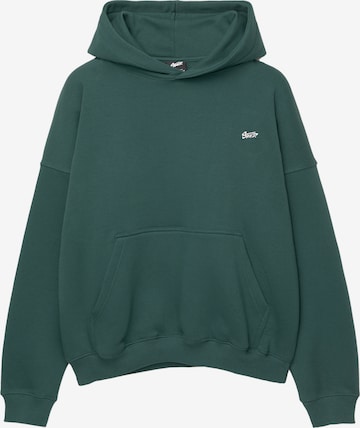Sweat-shirt 'STWD' Pull&Bear en vert : devant
