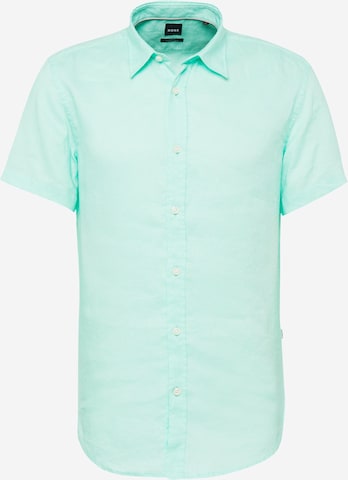 BOSS Black Button Up Shirt 'Ross' in Green: front