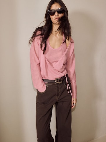 Bhoem Set: Strickjacke und Stricktop in Pink