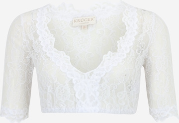 Blouse folklorique 'Cassandra' Krüger Madl en blanc : devant