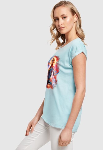 ABSOLUTE CULT T-Shirt 'Captain Marvel - Poster' in Blau