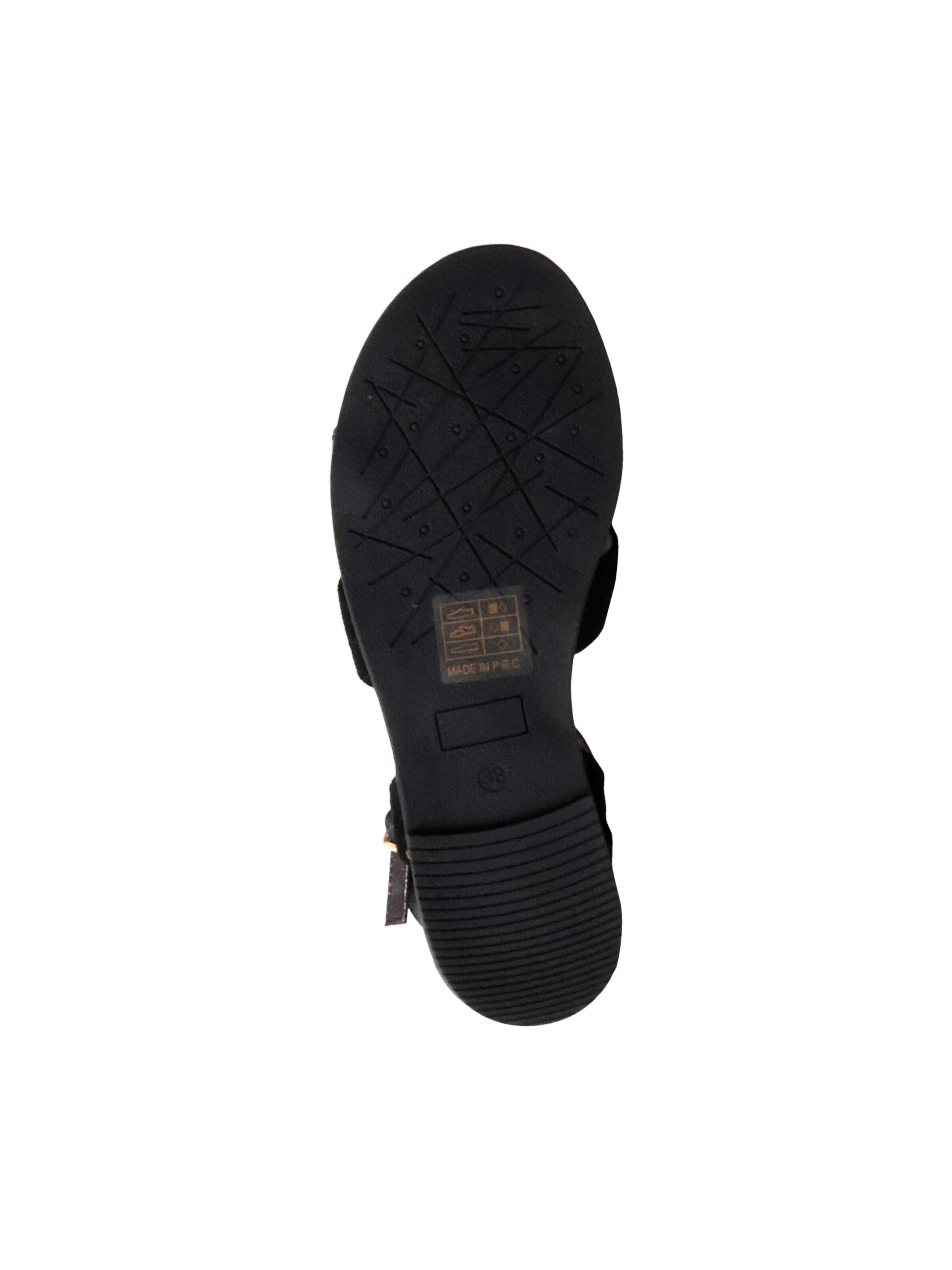 Sandales 'Flache Sandalen mit Riemchen' Super Mode en noir