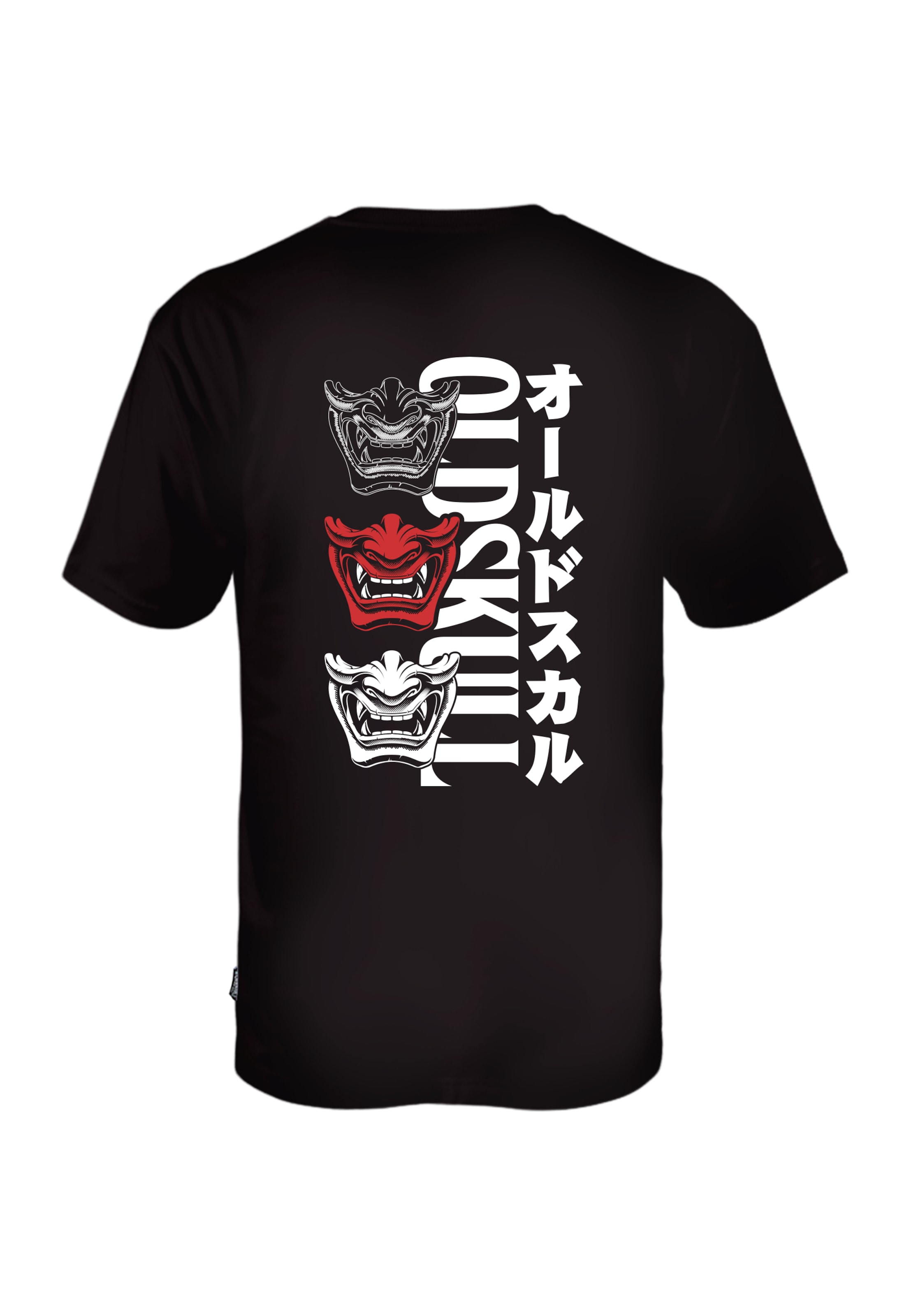 Oldskull Shirt 'Asian Triple Mask' in Black: front